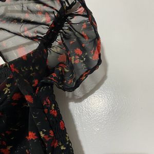 Black Floral Pretty Top (women)