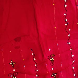 Partwear Red Saree