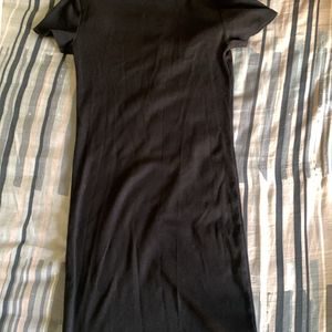 Black Ribbed Bodycon Dress