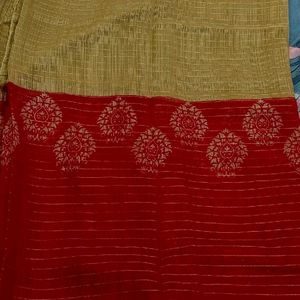 New Cotton Dual Color Saree