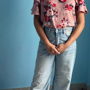 Cute Floral Print Top