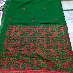 Embroidery Work Saree & Blouse