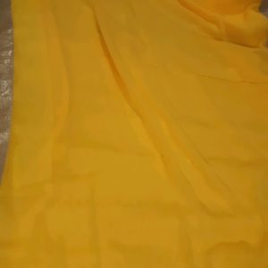 Plain yellow sari