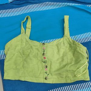 Green Crop Top