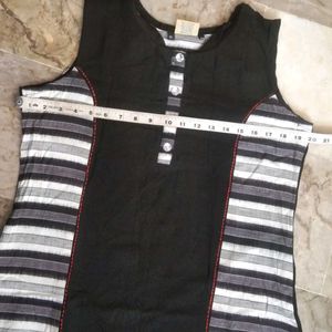 Brand New long black & white cotton kurti