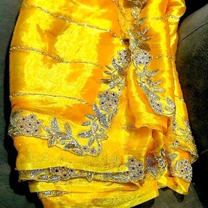 Beautiful bright yellow saree