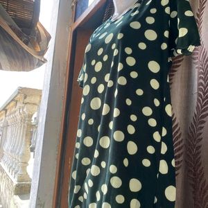 Dark Green Polka Dotted  Co Ord Set