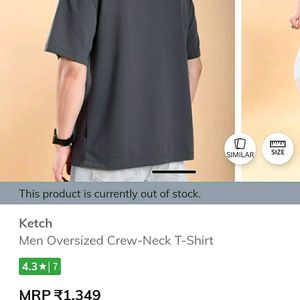 KETCH Men Oversized  Crew Neck T-shirt