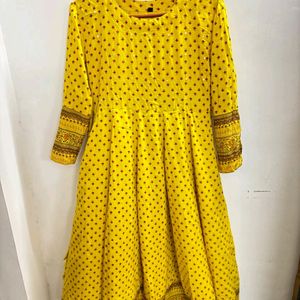 Yellow Anarkali Kurti