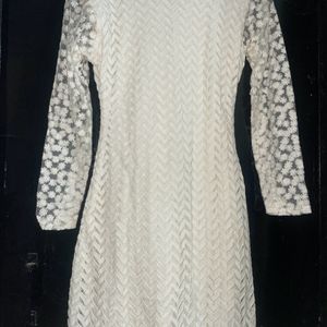 Off White Crochet Dress