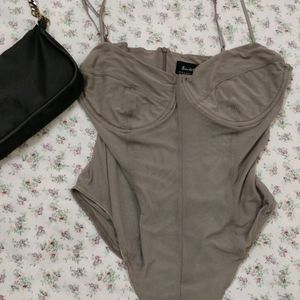 Bardot Grey Bodysuit