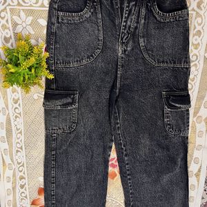 Charcoal Cargo Denim