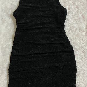 H&M Black Glitter Drawstring Dress