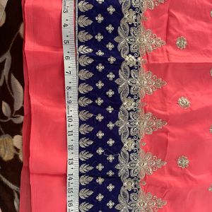 💐Peach Color Valvet Border kadhai Suit