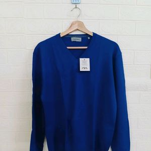 NAVY BLUE PURE WOOL SWEATER