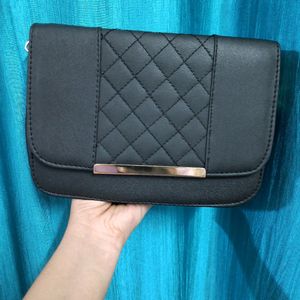 Black Sling Bag (with golden chain)