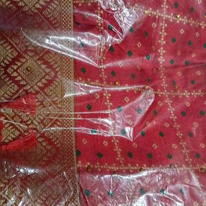 Beautiful Red Colour New With Tag Saree