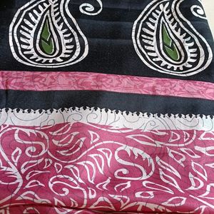 Pink Nd Green Soft Silk Saree