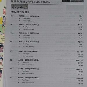 7 Years Test Papers AIIMS