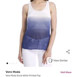 Vero Moda White & Blue Ombre-dyed Y2K Top ❤️