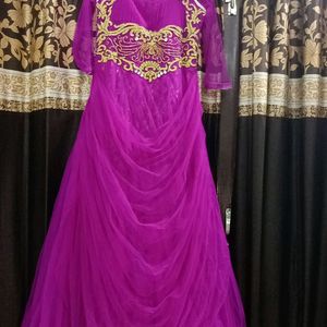 Beautiful Ethnic Purple Gown With Duppatta