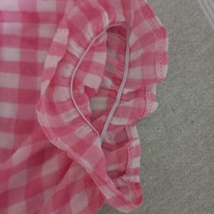 Pink And White  Cotton Top