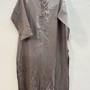 Grey Silver Stripped Kurti