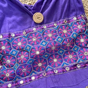 Purple Jaipuri Tote Bag