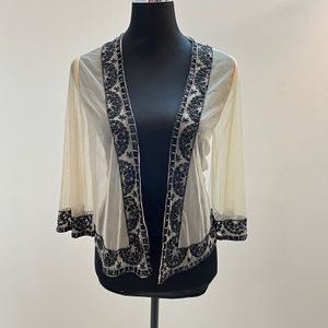 Net Studded Shrug With Stones