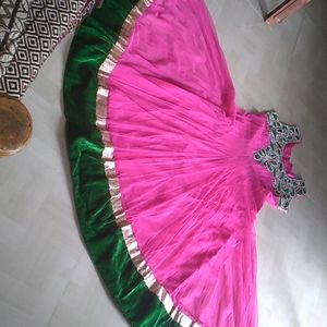 Partywear Anarkali,with Handwork On Neck.