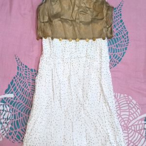 Golden N White Kurti