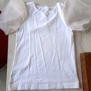 ♥️ZARA Organza Balloon Sleeves Top 13 To 14 Years Size Summer Top