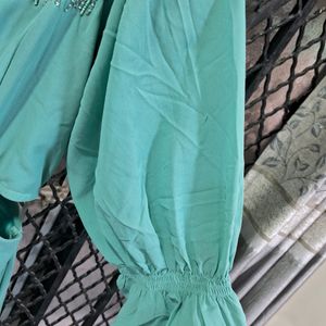 AND Teal A-line Dress