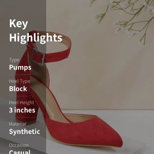 Red Solid Pump Heels (DressBerry)