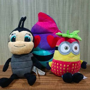 Combo Of 3 Branded Plushies And Soft Toys