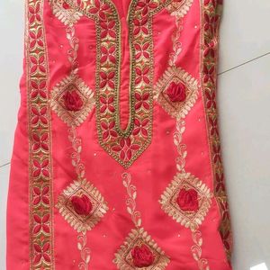 Heavily Embroidered Georgette Suit Piece Hot Pi