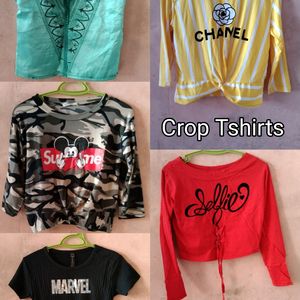 Combo Of Crop Tshirts