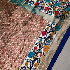 Beautiful multi colour banarasi silk saree