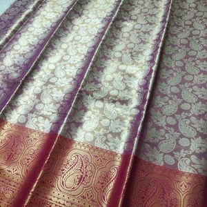 New Tissue Silk Saree With Aari Work Blouse