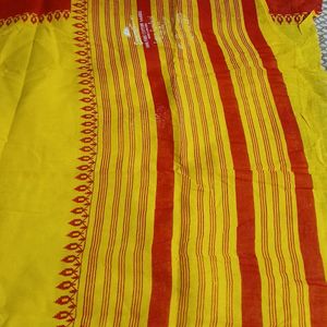 Cotton Bangali Saree But Some Turmeric Stain...