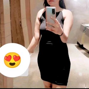 Miss Poem Black One Piece Dress