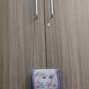 Purple Colour Purse For Girls With Barbie Photo