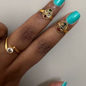 Antique Gold Toe Rings -2pcs