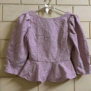 Korean Tweed Peplum Top