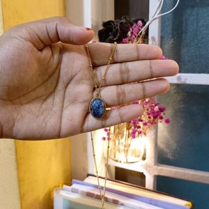 18K PLATED PENDANT WITH ORIGINAL GEMSTONE