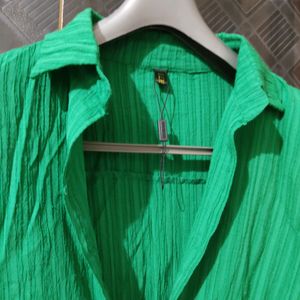 Combos Green Free Size Shirt & Woolen Pink Top