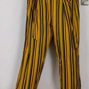 Yellow Strapped Trouser For Women