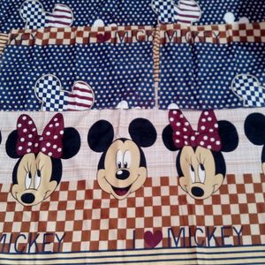 New Micky Mouse's Cotten Double Bed Sheet N Pillow