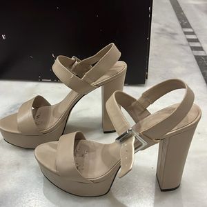 Charles And Keith Nude Pink Block Heels