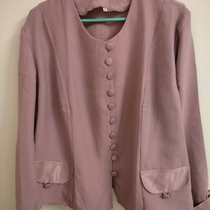 Pink Formal Blazer Like Tops